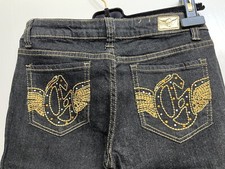 G-UNIT 50 CENT G LOGO GOLD EMBROIDERY SIGNATURE POCKET GET RICH DIE HARD JEANS