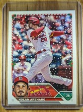 2023 Nolan Arenado Topps Holiday Peppermint Bat Knob SP Cardinals MLB Code14 