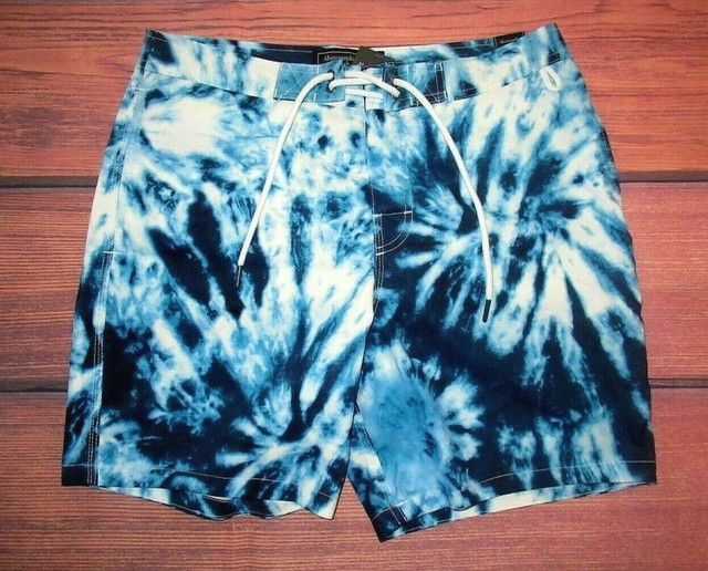 MENS ABERCROMBIE & FITCH TIE DYE BLUE LINED SWIM BOARD SHORTS SIZE 30 eBay