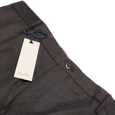 Zanella NWT Dress Pants Size 40 US Noah In Solid Brown Wool Blend