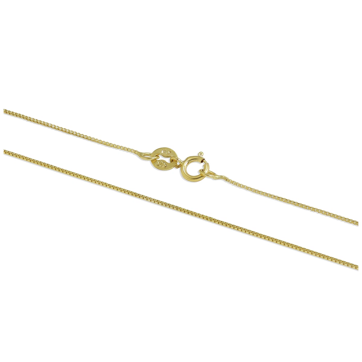 9ct gold box chain necklace clearance