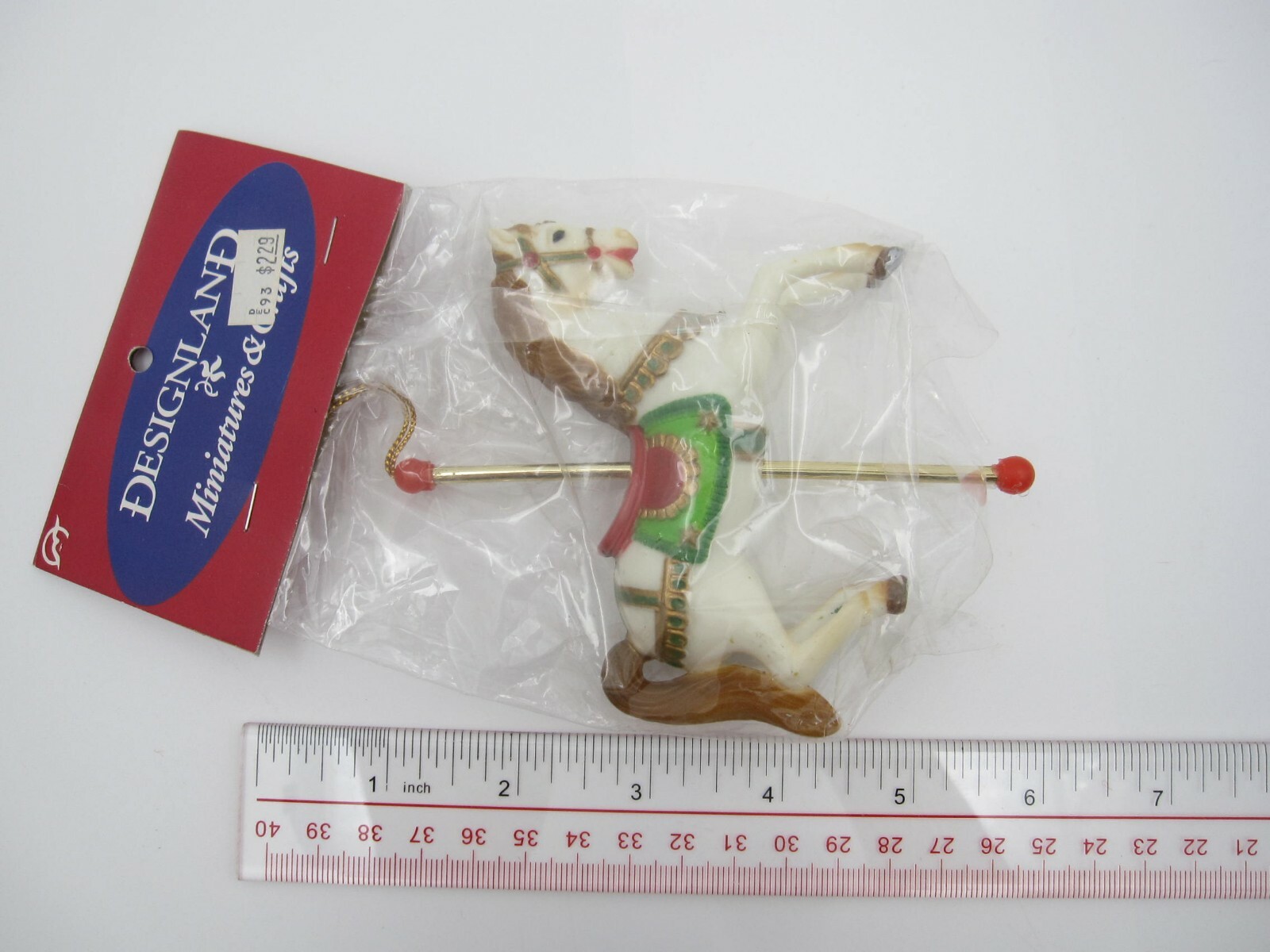 Vintage NOS Designland Miniature Carousel Horse Figure