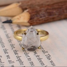 Solitaire Moonstone Statement ring, Prong set ring, Tarnish free brass ring,Gift