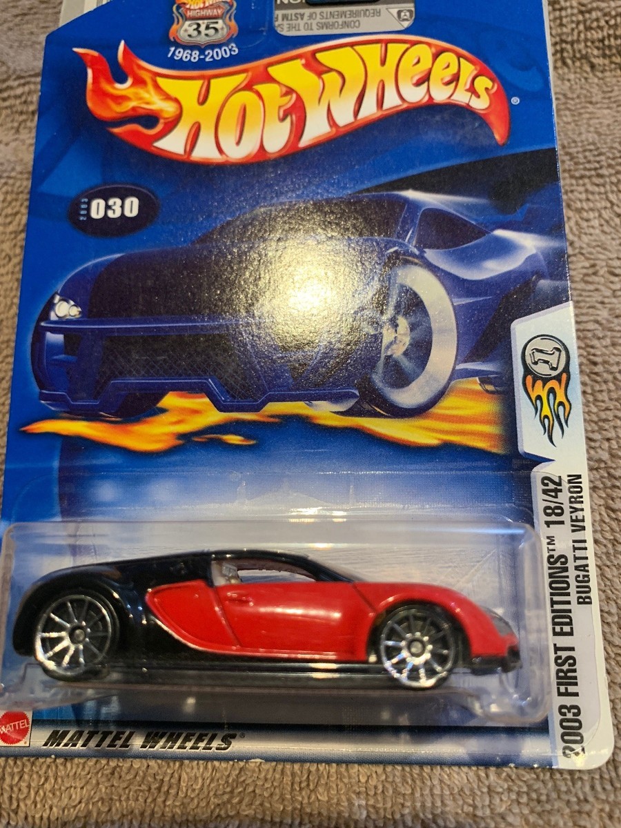 2003 Hotwheels #30 First Editions 18/42 Bugatti Veyron Red &Black
