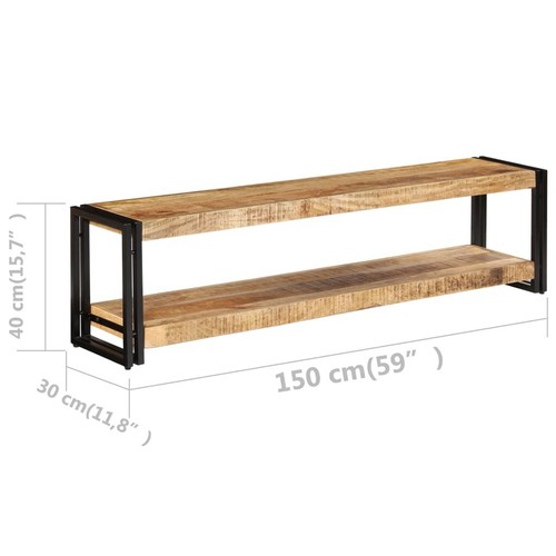 NNEVL TV Cabinet 150x30x40 cm Solid Mango Wood - Picture 4 of 5