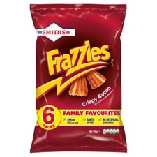 Smiths Frazzles Crispy Bacon Crisps Snacks 6x18g - Pack of 2