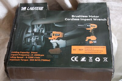 750Nm Cordless Brushless Impact Wrench  4.0Ah Batteries High Performance