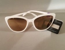 Foster Grant Sunglasses MaxBlock White Plastic Mirror Lenses New