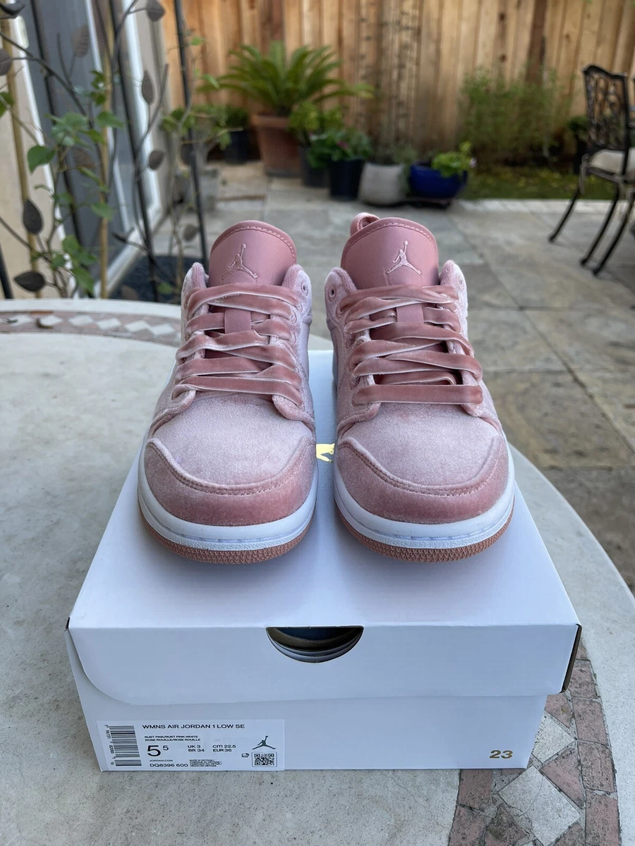 NEW Nike Air Jordan 1 Low SE Pink Velvet Shoes DQ8396-600 Womenu0026#039;s Size  5.5 | eBay