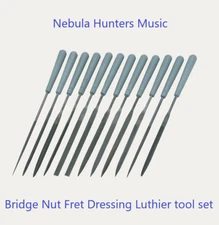 Luthier Needle File Tool 12pc Set Guitar Bridge Nut Slot Fret Detailed Finishing