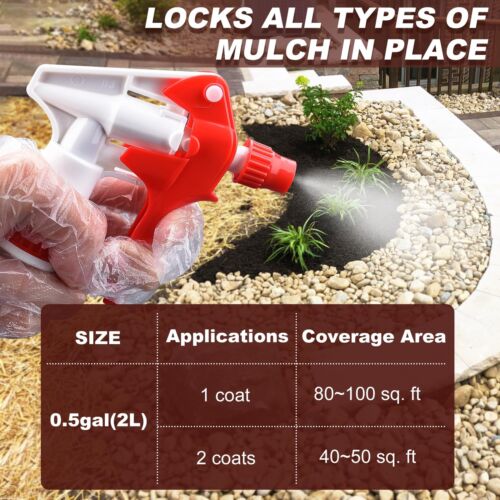 Mulch Glue - 64oz / 0.5 Gallon Landscape Adhesive Gravel Binder Glue with App... - Picture 6 of 7