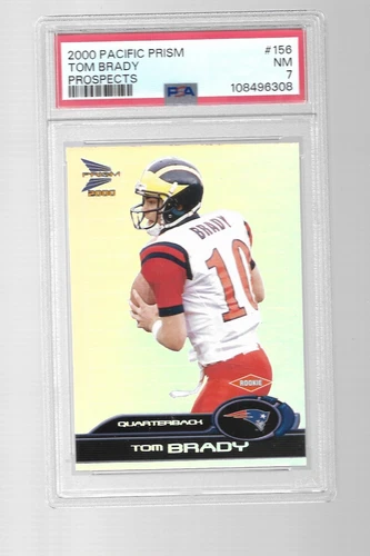 2000 Pacific Prism Prospects Tom Brady Rookie  PSA 7