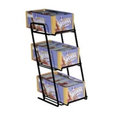 3 Tier Slant Back Snacks, Gum, and Candy Box Display Rack Black - BOX of 10