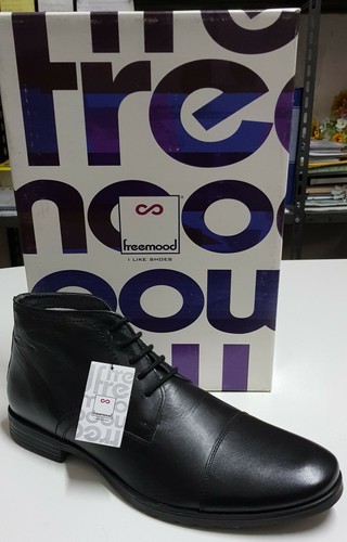 FREEMOOD Polacchino con mascherino elegante con lacci Pelle Nera N° 42 |  eBay