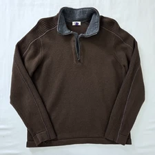Ibex Signature 100% Merino Wool 1/4 Zip Pullover Sweater Women's Large Brown