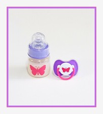 Butterfly Themed Reborn/Silicone Formula Bottle Matching Pacifier Set