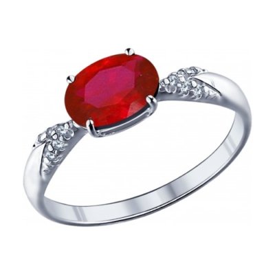 Damen Ring 925 Sterling Silber Rubin Rhodiniert Gr. 53 Sokolov