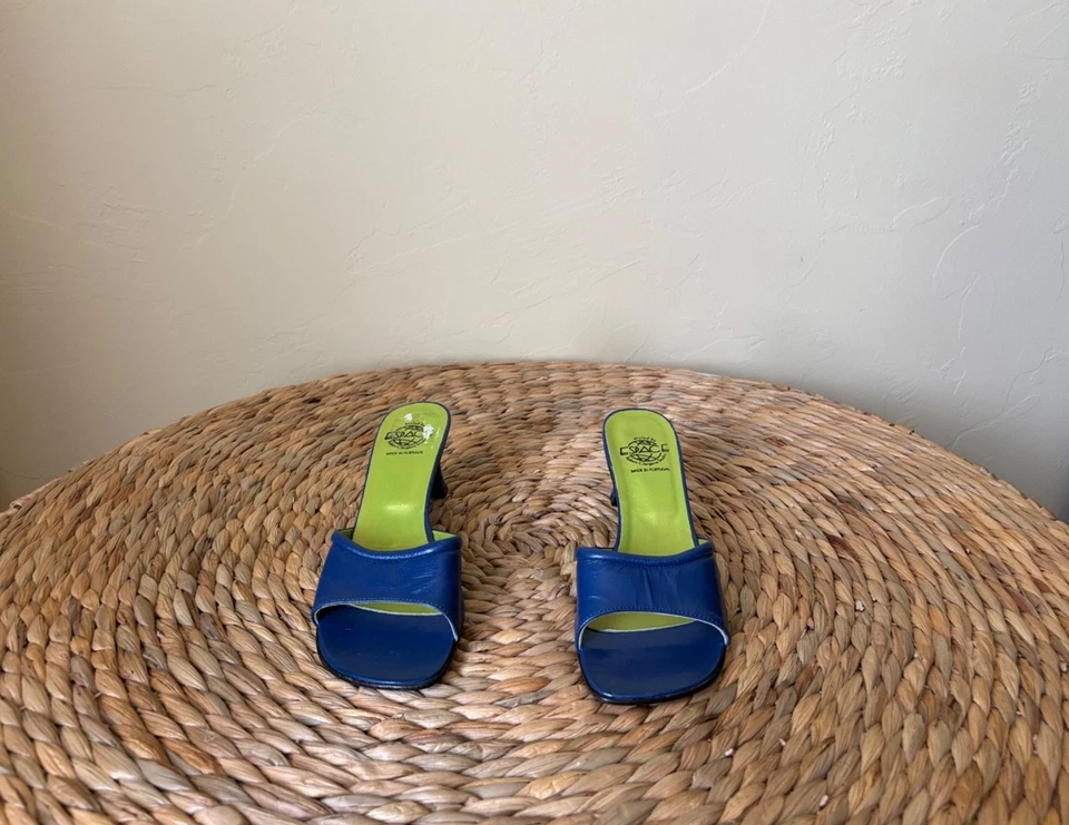 ESPACE / Robert Clergerie Studio / 1990 / 2000 / FW / mula / azul metálico / 7 B Foto 3 de 4