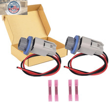 2 Set Rear License Plate Light Lamp Bulb Socket Connector Wiring Pigtail Harness