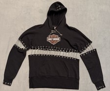 Harley Davidson custom hoodie chain and grommets Size M made in USA 2008 HD 1/1