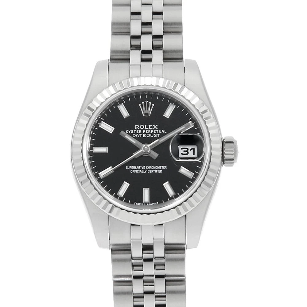 Rolex — ROLEX Datejust 179174 black Bar 5 Rows Jubilee Bracelet Random Number second...
