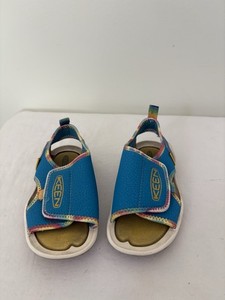 KEEN Knotch River Kids Sandals Sz 9 Tie Dye Vivid Blue Leather Open Toe