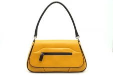 PRADA Shoulder Handbag B10704 Logo Leather Bicolor Yellow 4062h