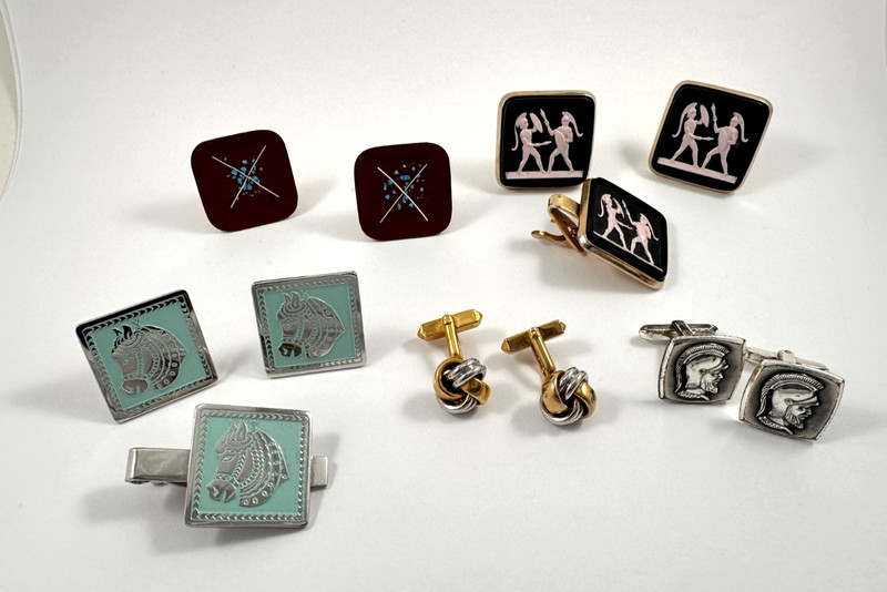 1950-1970 Fab Vintage Cufflinks Lot - 5 Sets