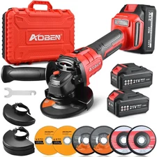 Cordless Angle Grinder 4-1/2 inch, 21V Battery Grinder Tool, Power Electric G...