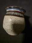 Vintage Handmade Creamy White And Blue Stoneware Mini Crock — photo 2