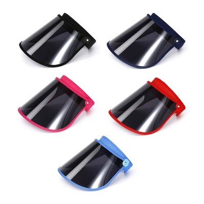 Summer PVC Visor Hat for Woman Adjustable Sun Hat Lightweight Empty Top Cap