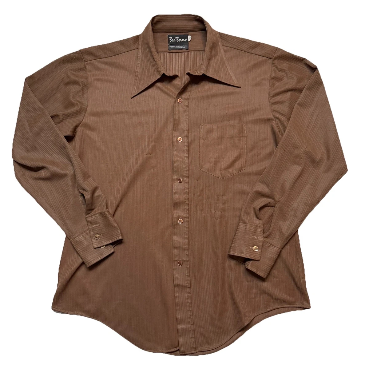 Brown Long Sleeve Regular Fit Dress Shirts for Men for sale | eBay