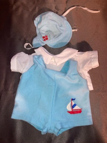 Vintage Cabbage Patch Kids/Doll Clothes Blue Preemie Sailboat Outfit (100 )