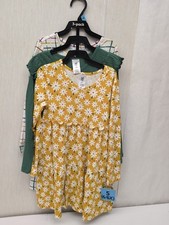 MM Girls Dress 3pk Long Sleeve Knee-Length Knit Daisies Sz S 6/6X  A31