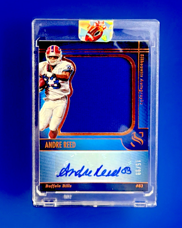 ANDRE REED - 2025 SILOUETTE #SA-ARD - GAME USED AUTO PATCH /99 - BUFFALO BILLS!