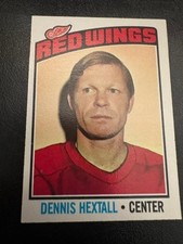 1976-77 Topps Hockey Card Dennis Hextall Card #32 EX Shape