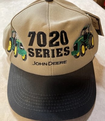 John Deere 7020 Series Tan Hat with Black Brim Snap Back Cap Adjustable NWT