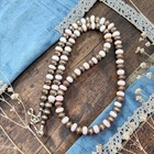 19" NAVAJO Pearl Queen Pink Conch Native Southwest Bench Beads Silver Necklace — photo 2
