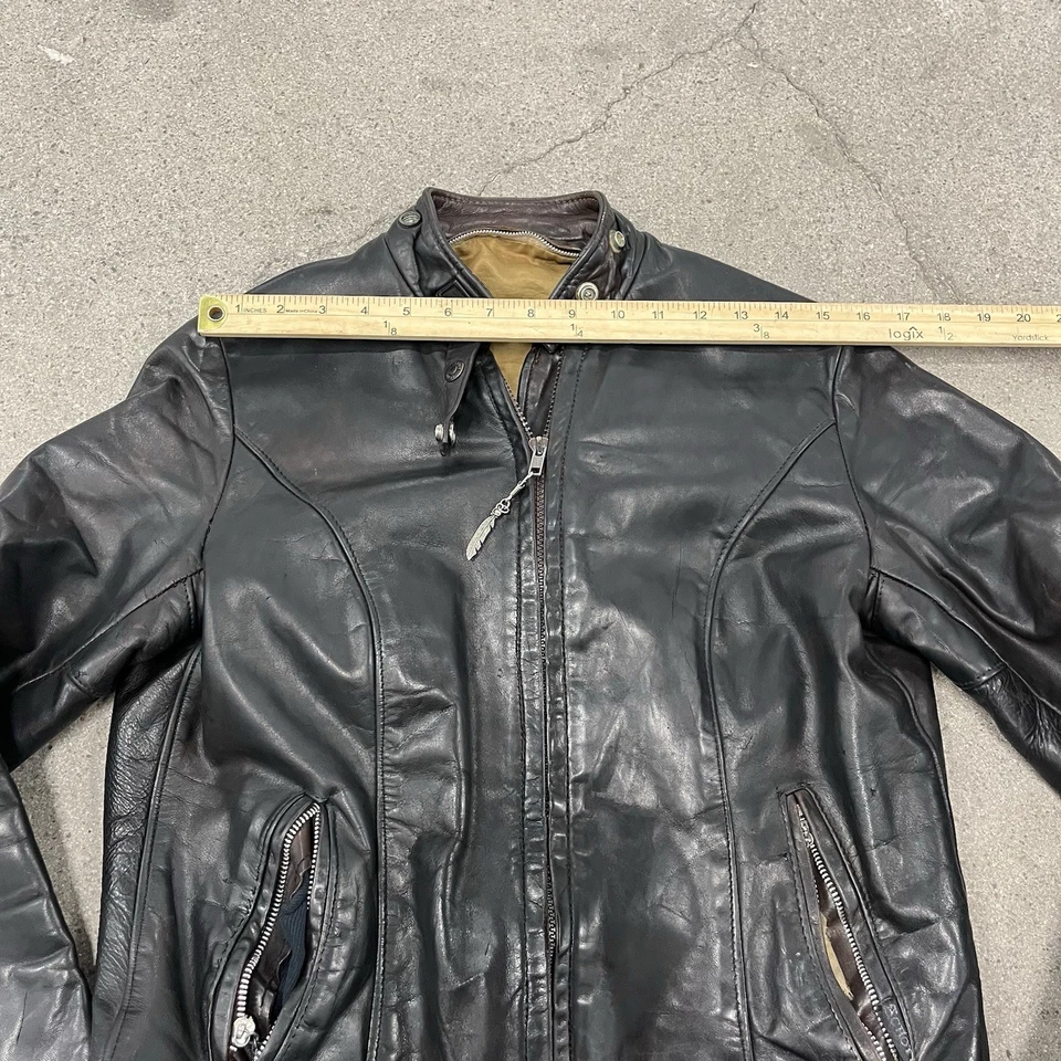 Vintage SCHOTT NYC Leather Cafe Racer Womens - Image 3 of 4