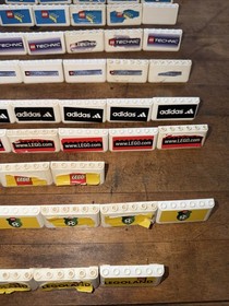 LEGO Lot Of 42 2x6x2 Windscreens With Advertising City Soccer NBA Used