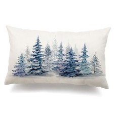 Christmas Pillow Covers - 12x20 Watercolor 20" x 12" Pack of 1 Light Blue