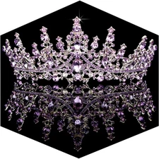 Tiaras for Women, Purple Crystal Tiara Crowns for Women, Wedding Tiara for Bride