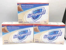 Safeguard:Antibacterial Deodorant Soap Bar Eliminates 99% Bacteria 4ct Pack of 3