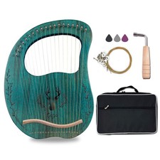 Lyre Harp, 19 Metal Strings Maple 14.96 10.63 1.38 inches, 19 Strings Green
