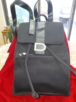 New with Tag DKNY Black Canvas And Leather Backpack