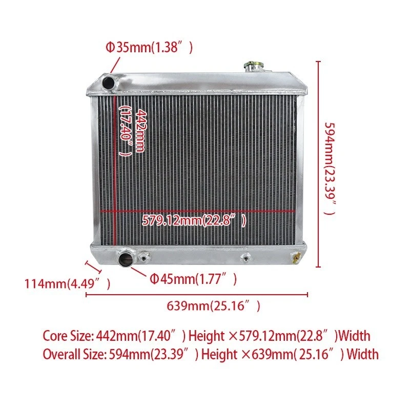 Radiator For 1960-1965 Cadillac Deville/Fleetwood/Eldorado 1964 Aluminum 3 Row - Image 2 of 4