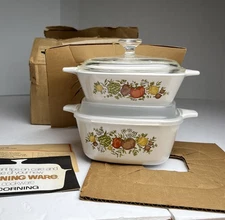 New in Box Corningware Pans P-41-B & P-43-B Unused & Complete w/ Lids VERY RARE!