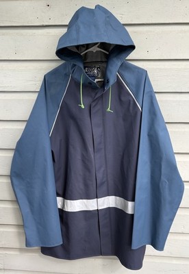 Dutch Harbor Gear DHG Waterproof PVC Hooded Raincoat Fishing Hunting Workwear XL