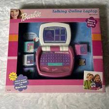 New Barbie Online Talking Laptop Computer Toy Vintage 1999 Works Lights Up Talks image