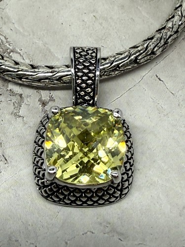 Premier Designs Jewelry Silver Toned Yellow Stone Necklace